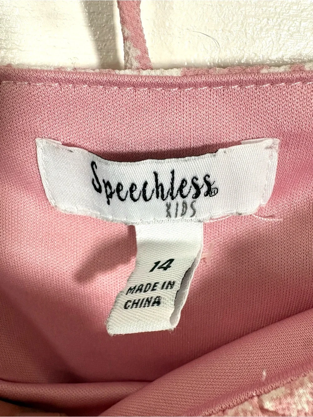 Speechless Pink Floral Smocked Long Sleeve Mini Dress Girls Size 14